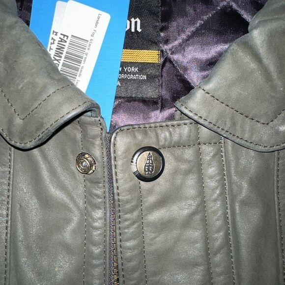 Suede leather jacket. Dark green. NWT - Picture 3 of 5